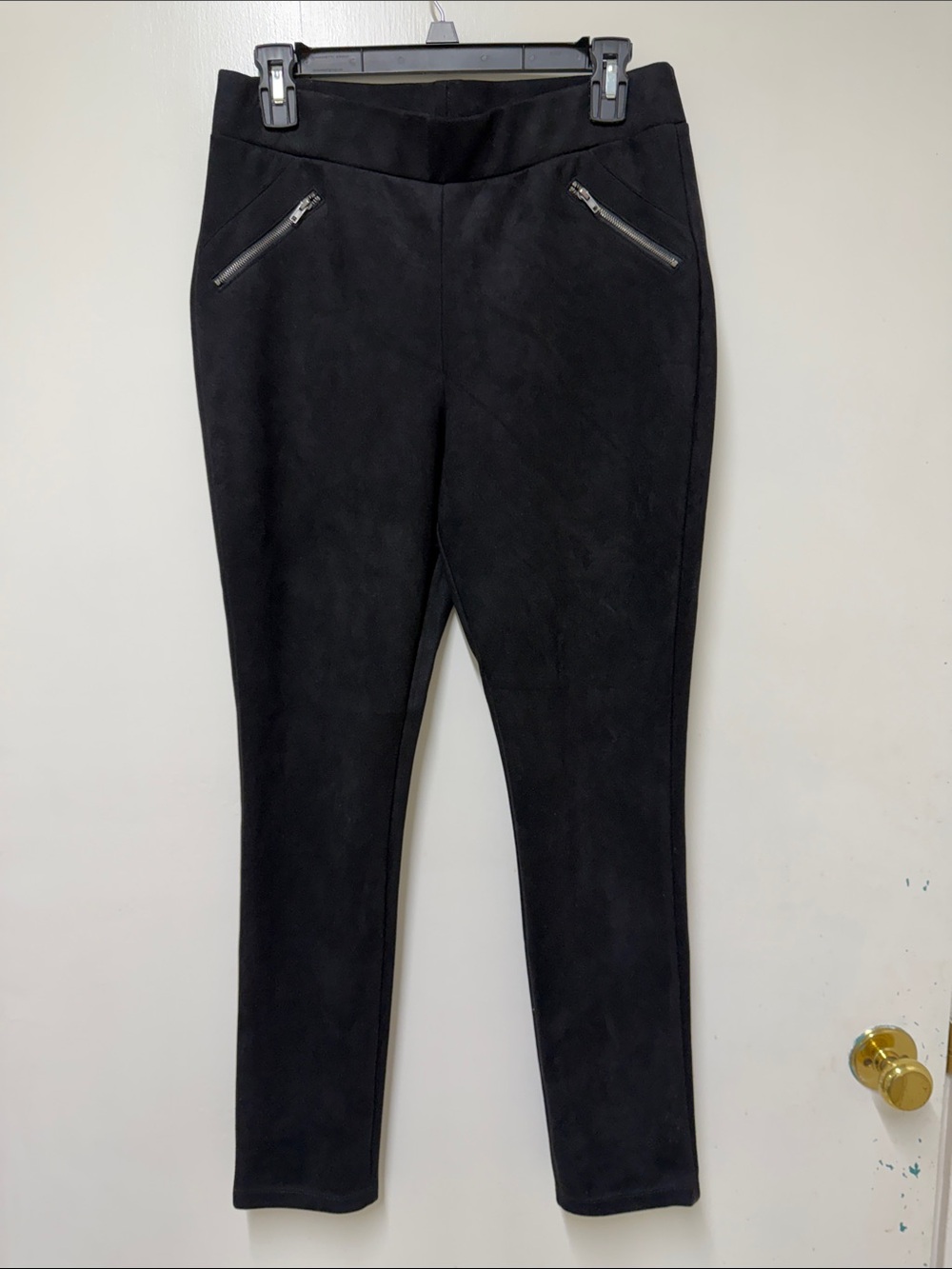 june & hudson Black Faux-Suede Skinny Pants